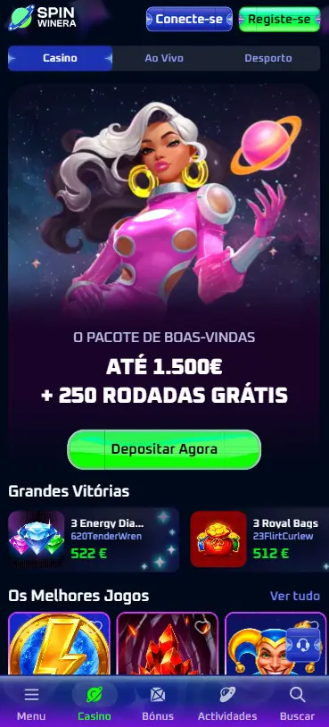 Logo SpinWinera casino com bónus sem depósito
